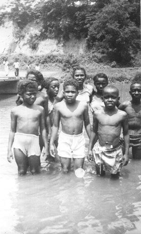 An outing at Old Poggy Creek, southeast Lancaster in the 1940's