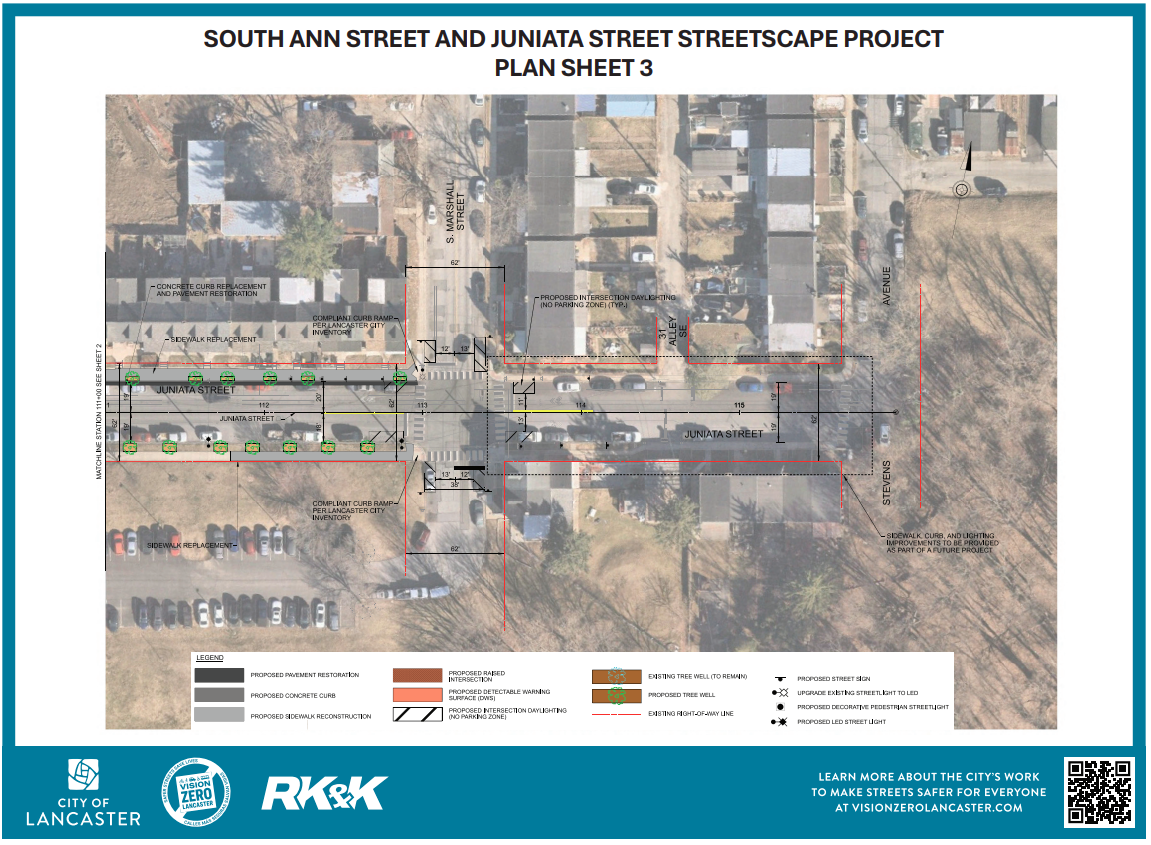 Plan for Juniata Street between Stevens and S. Ann St