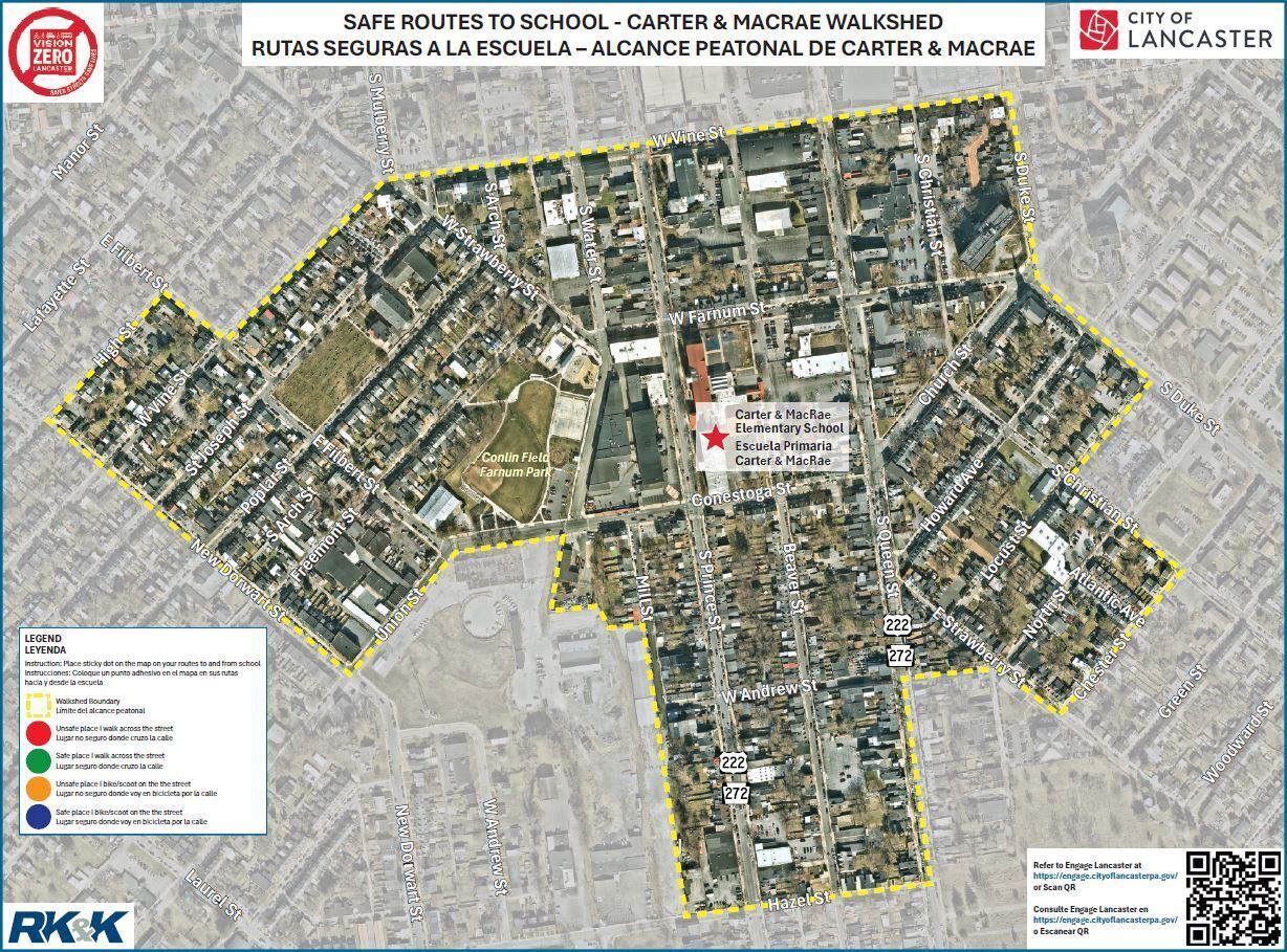 Carter & MacRae Walkshed / School Boundary Area