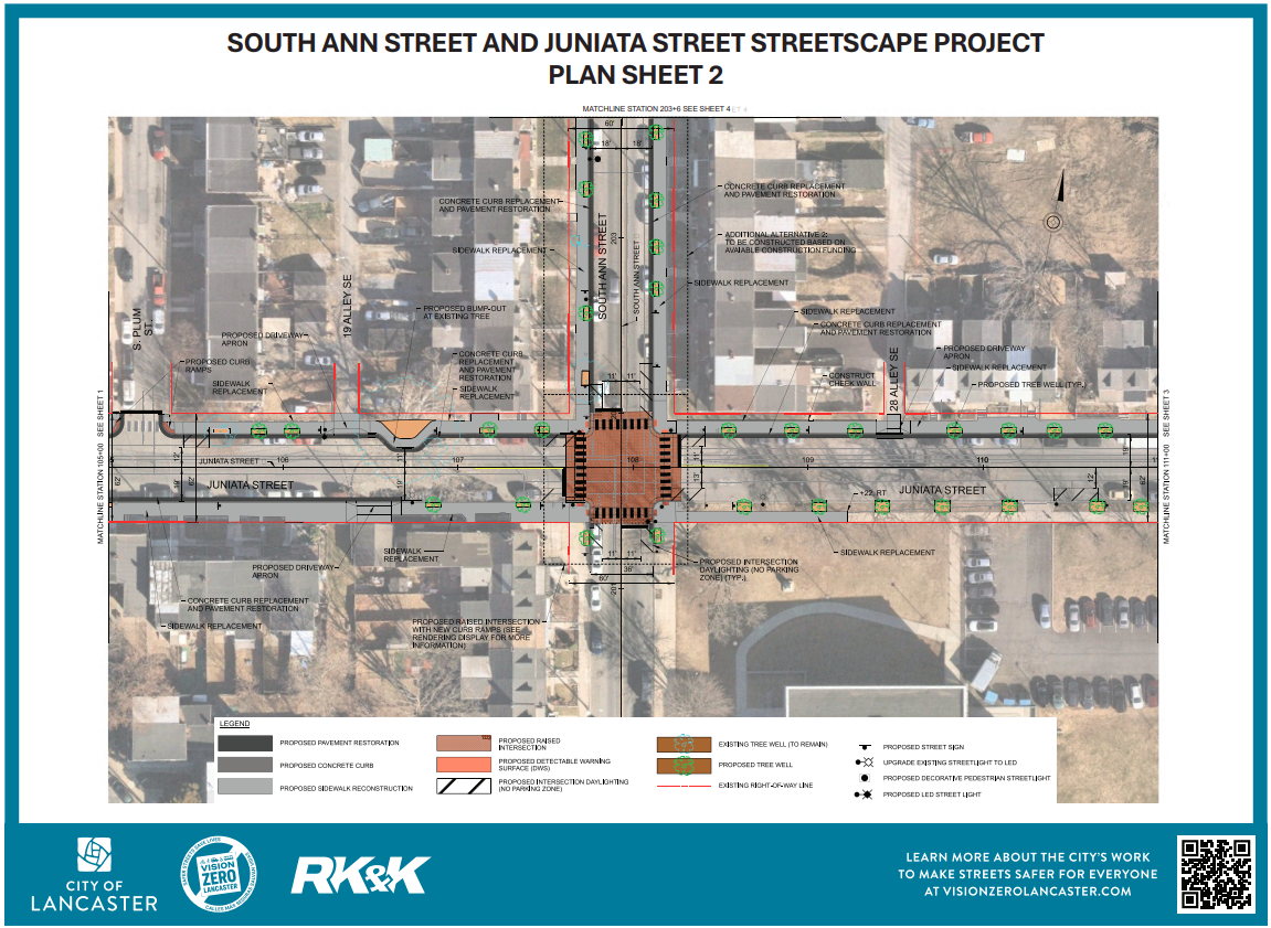 Plans for Juniata Street between S. Plum and Marshall St